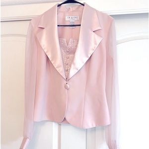 J.Renee Light Pink Blazer with Satin Lapels
